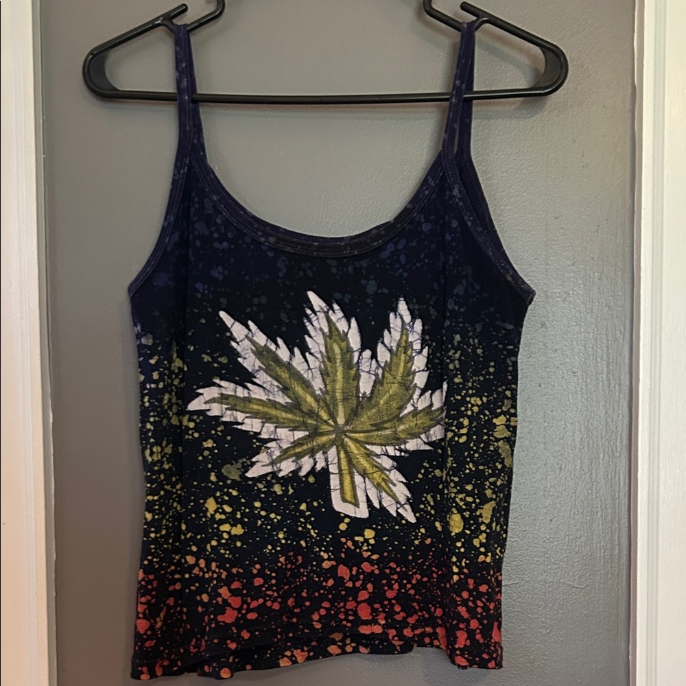 Leaf Print Tie-Dye Camisole